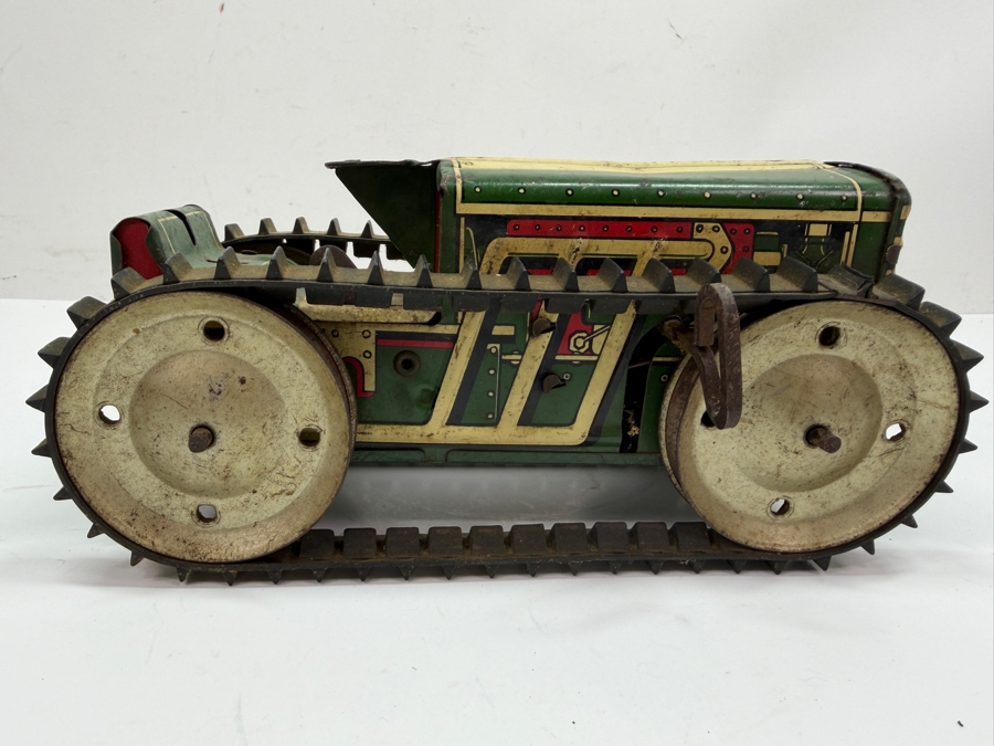 Vintage Marx Tin Litho Wind-Up Farm Tractor Circa 1940s 9W X 4H (RSF) [Photo 4]