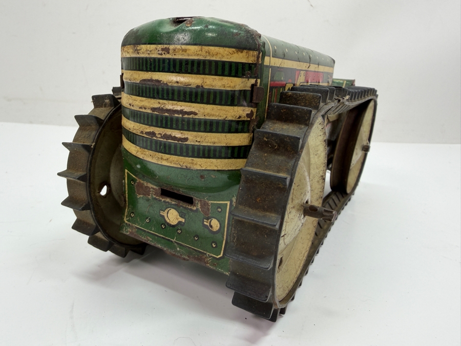Vintage Marx Tin Litho Wind-Up Farm Tractor Circa 1940s 9W X 4H (RSF) [Photo 3]