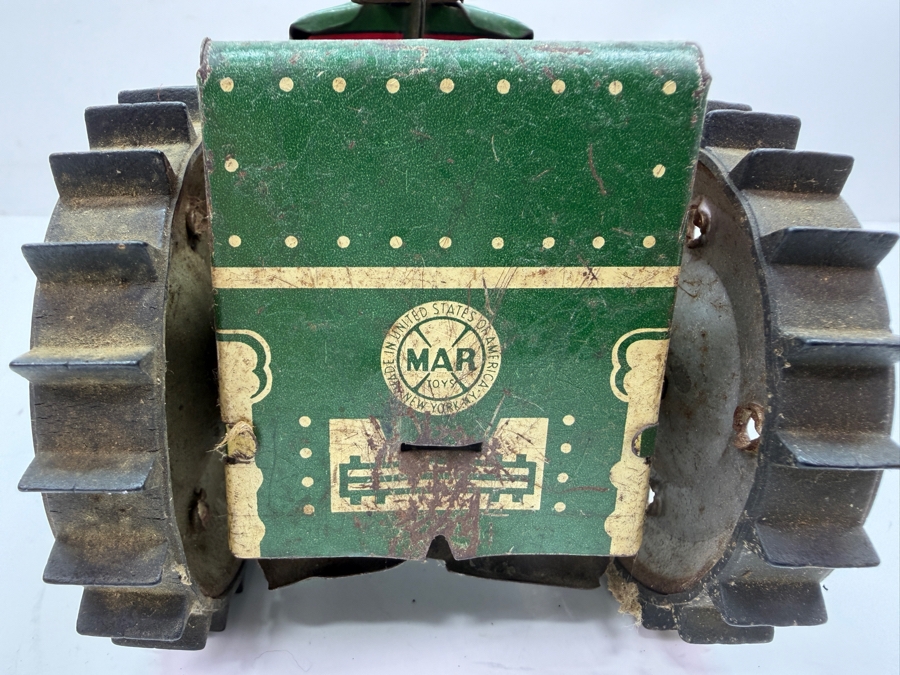Vintage Marx Tin Litho Wind-Up Farm Tractor Circa 1940s 9W X 4H (RSF) [Photo 6]