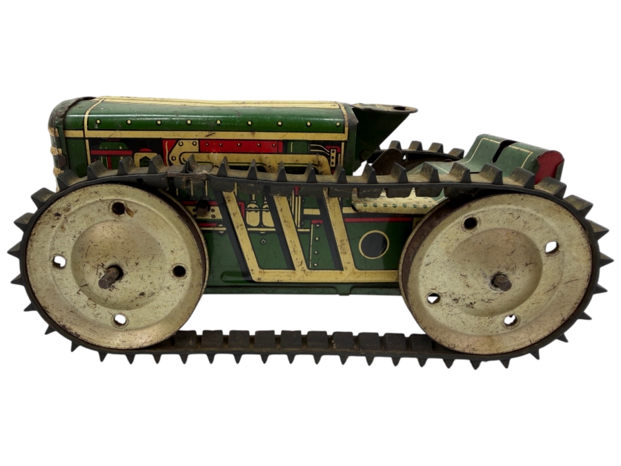 Vintage Marx Tin Litho Wind-Up Farm Tractor Circa 1940s 9W X 4H (RSF)
