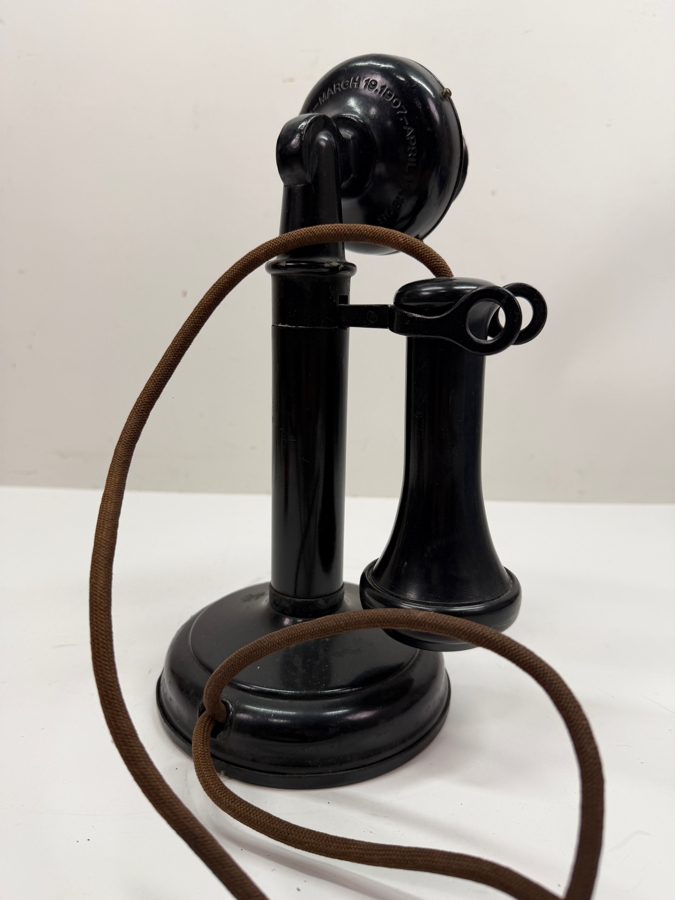 Antique Candlestick Telephone With 1908 Patent Date 11'H (RSF) [Photo 4]