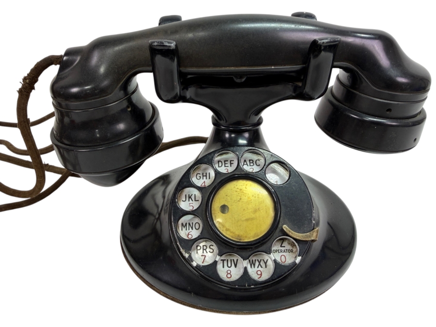 Western Electric Model 102 Rotary Dial Desk Telephone Circa 1920s 9W X 5H (RSF)
