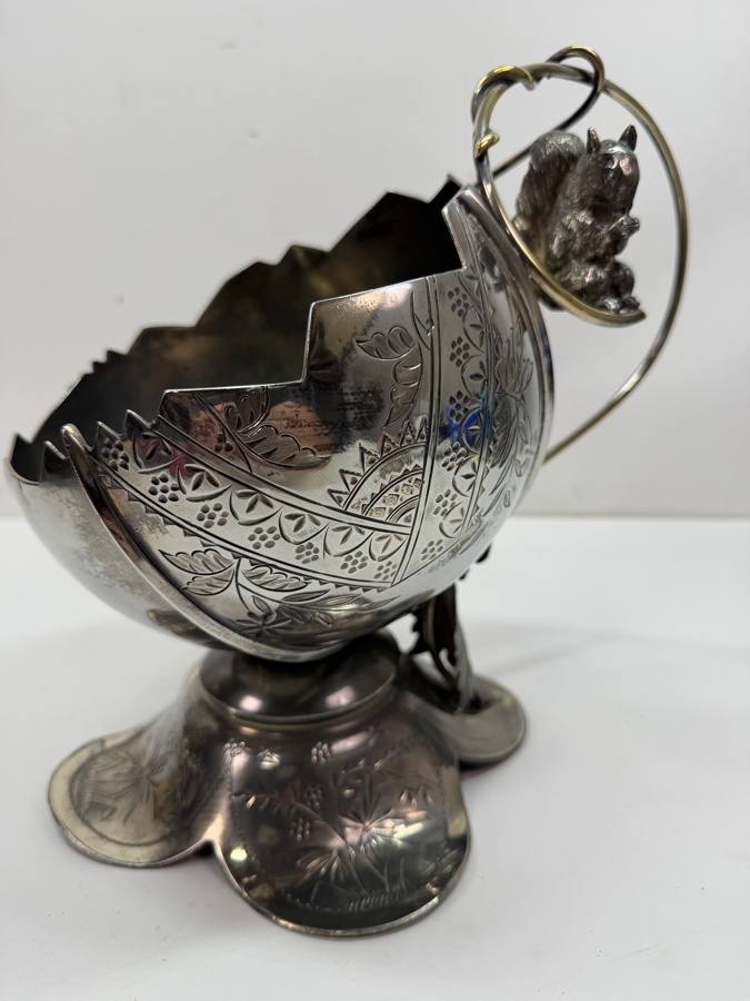 Antique Taunton Silver-plated Figural Nut Bowl With Squirrel 10.5'H (RSF) [Photo 6]