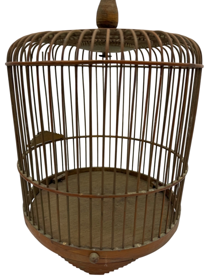 Antique Chinese Bamboo Bird Cage 10W X 12H (RSF)
