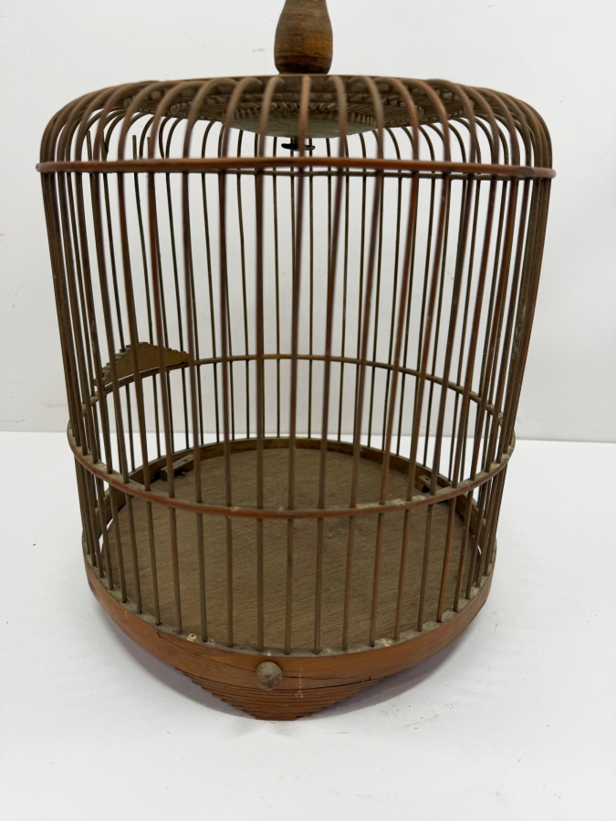 Antique Chinese Bamboo Bird Cage 10W X 12H (RSF) [Photo 2]