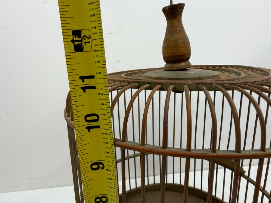 Antique Chinese Bamboo Bird Cage 10W X 12H (RSF) [Photo 7]
