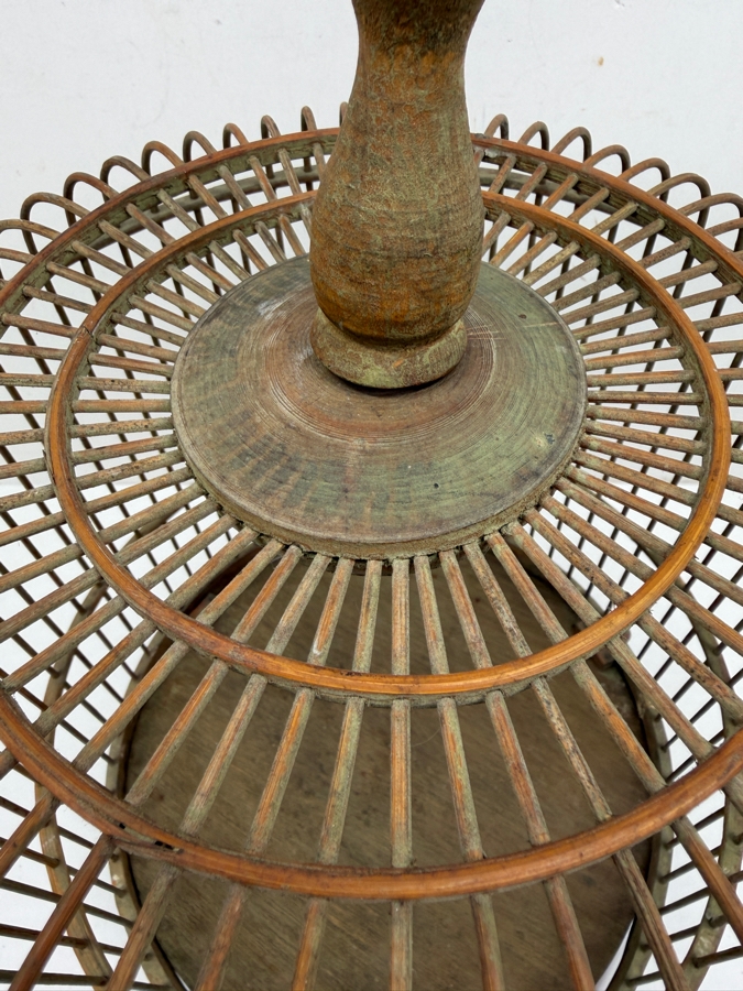 Antique Chinese Bamboo Bird Cage 10W X 12H (RSF) [Photo 4]