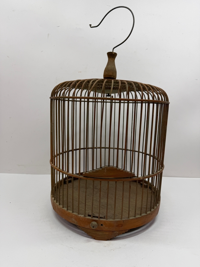 Antique Chinese Bamboo Bird Cage 10W X 12H (RSF) [Photo 3]