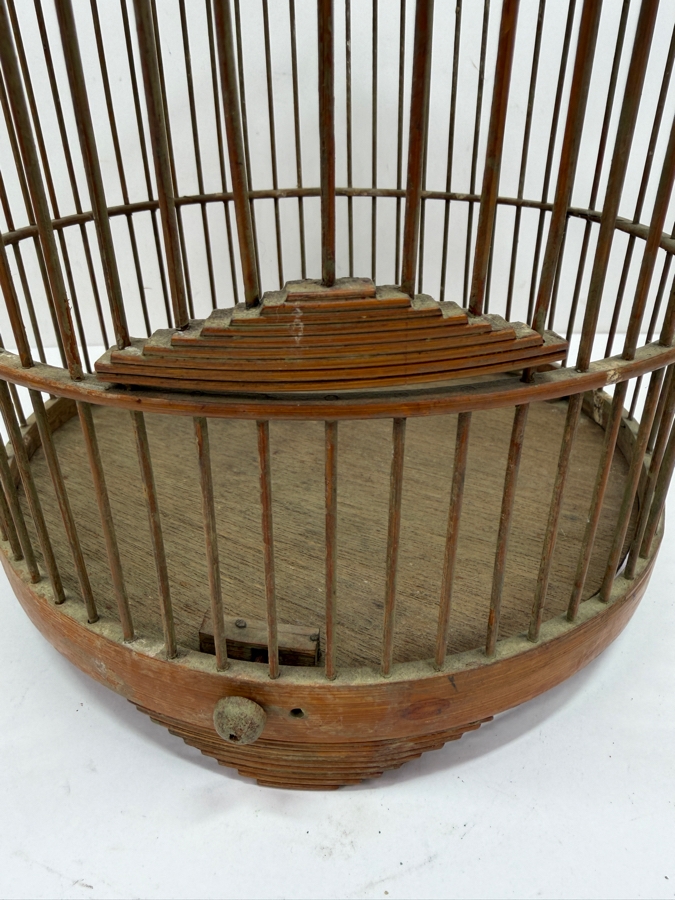 Antique Chinese Bamboo Bird Cage 10W X 12H (RSF) [Photo 5]