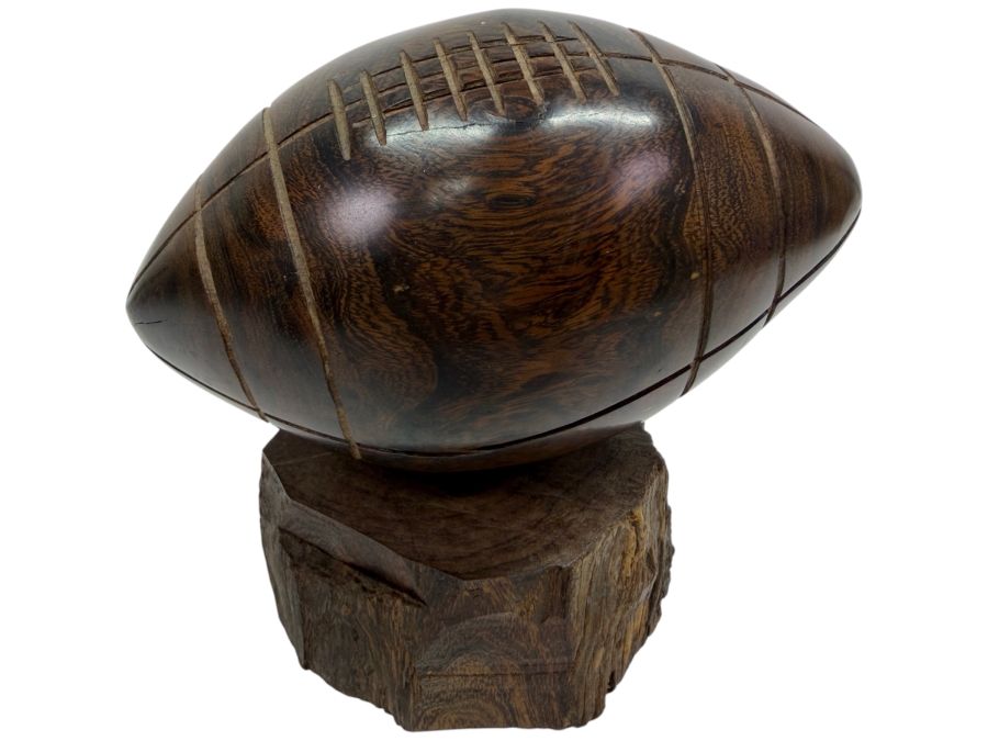 Unique Ironwood Hand Carved Football Sculpture 5'H (RSF)