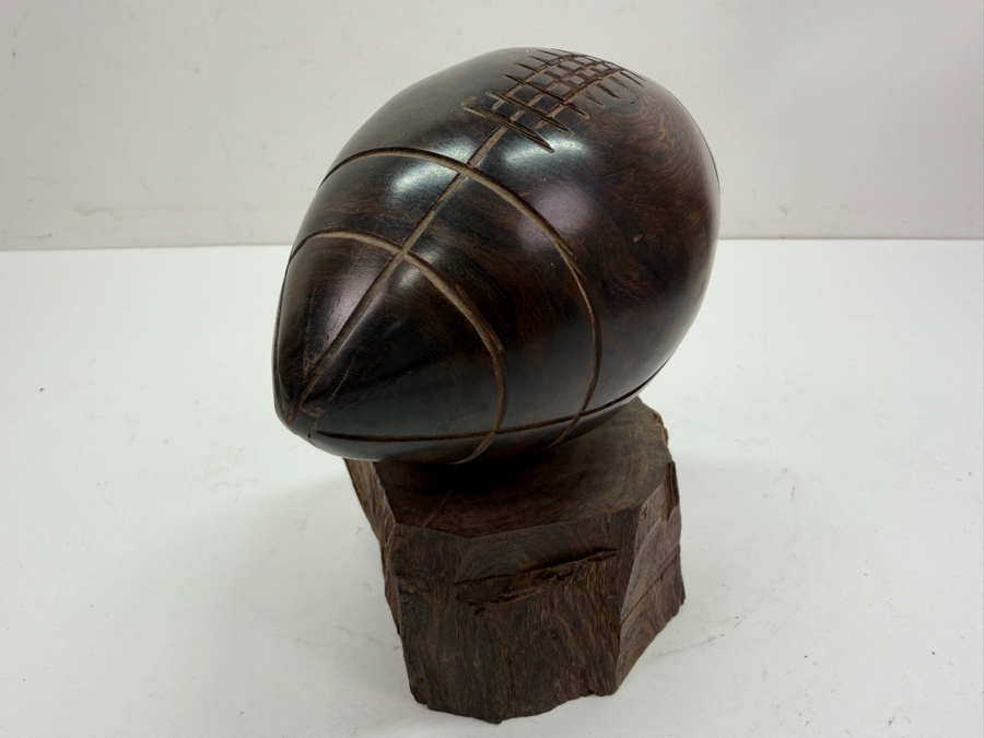Unique Ironwood Hand Carved Football Sculpture 5'H (RSF) [Photo 3]