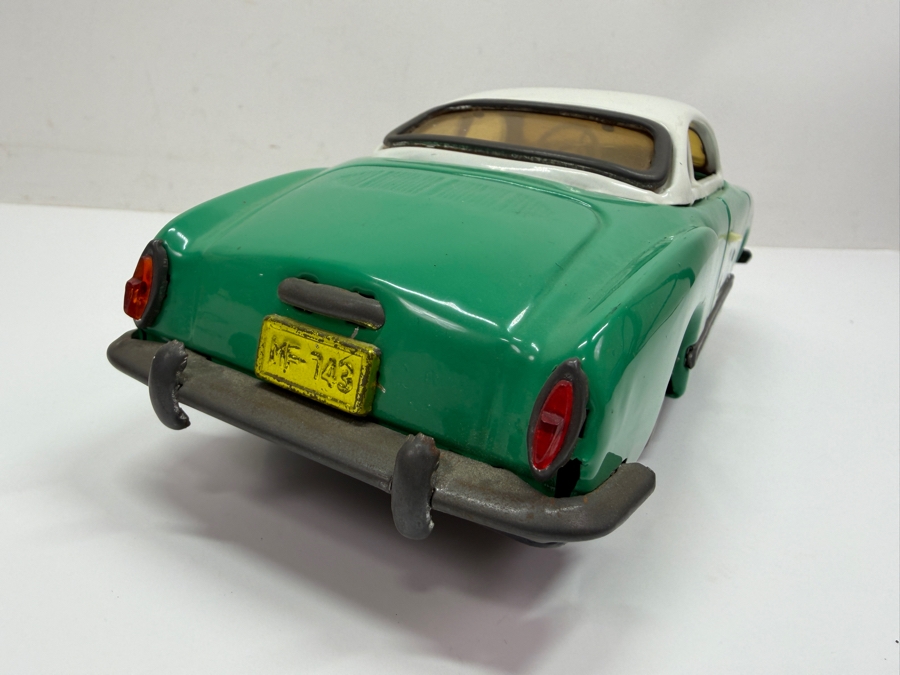Vintage Asahi Japan Tin Litho Wind Up Toy Car 6L And Volkswagen Karmann Gia Toy Friction Car 9.5L (RSF) [Photo 10]