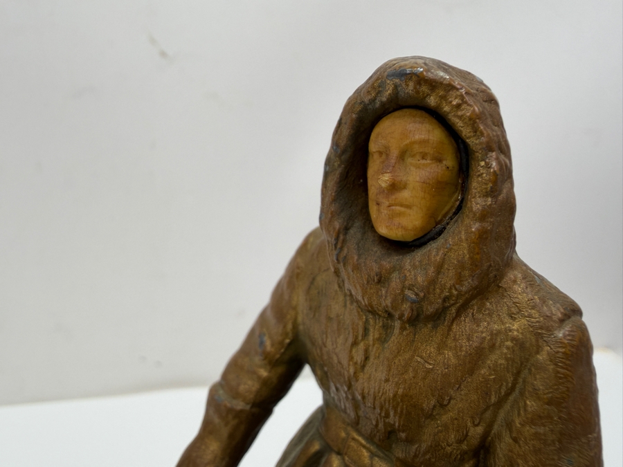 Mid-Century Metal Dog Sled Team Sculpture On Marble Base 14L X 6H (RSF) [Photo 4]