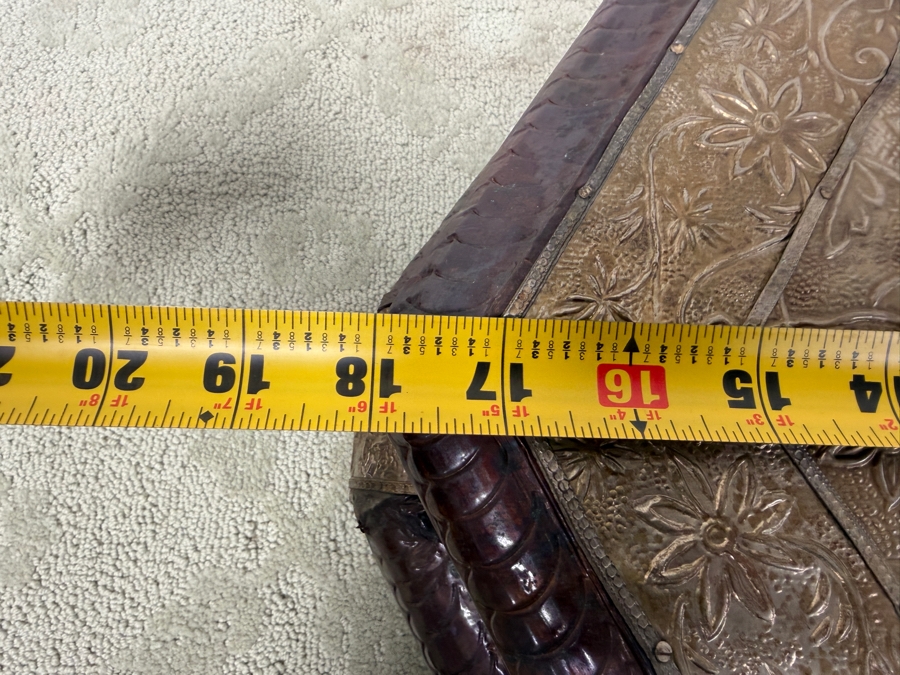 Hammered Copper And Silver Stool 18W X 15D X 9H Retails $110 (RSF) [Photo 8]