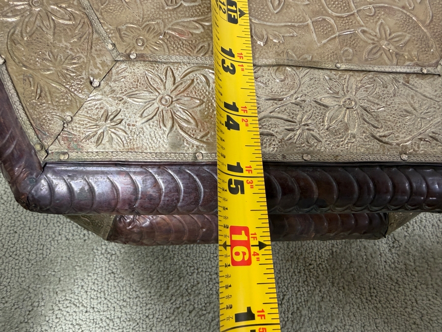 Hammered Copper And Silver Stool 18W X 15D X 9H Retails $110 (RSF) [Photo 9]