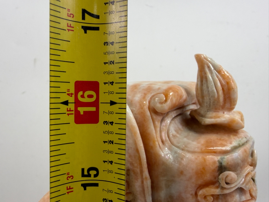 Vintage Asian Carved Stone Sculpture Of Cai Shen (Chinese God Of Wealth) On Stone Base Weighs 27lbs 16.5'H (RSF) [Photo 11]