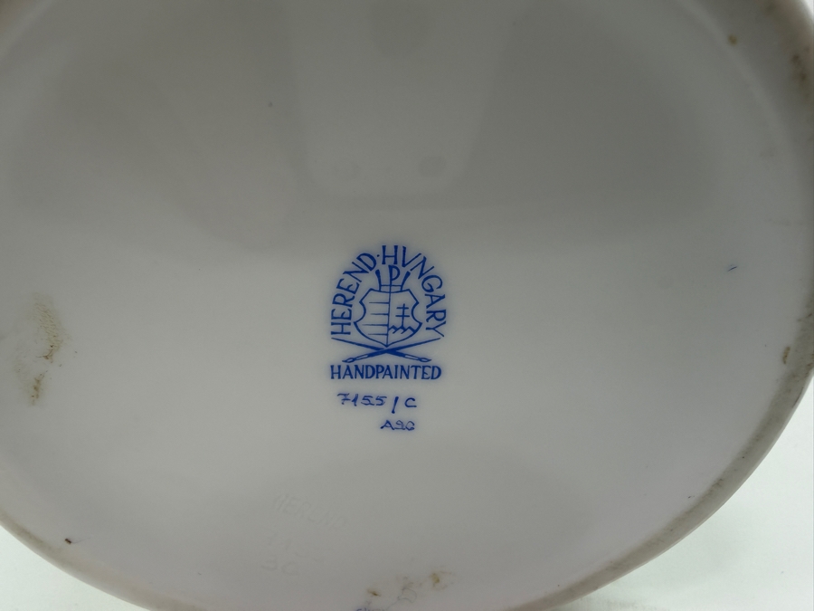 Rare Herend Hungary Hand Painted Porcelain Iris Vase With 24k Gold Accents (Model 7155) 9.5'H (RSF) [Photo 9]