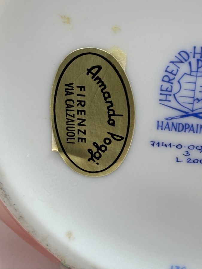 Rare Herend Hungary Hand Painted Porcelain Water Lily & Butterflies In Relief Vase 11.25'H (RSF) [Photo 8]
