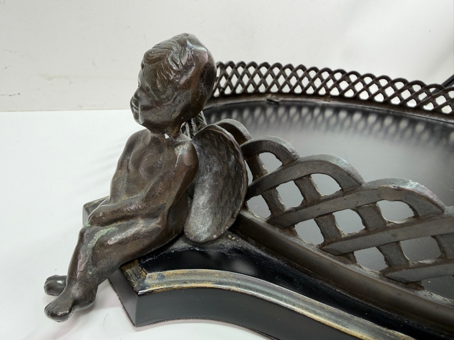 Oval Serving Tray With Pair Of Cherub Handles 24'W (RSF) [Photo 3]