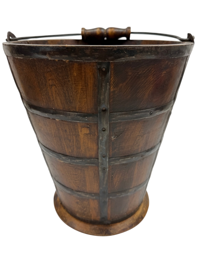 Handmade Wooden / Metal Bucket 12'H (RSF)