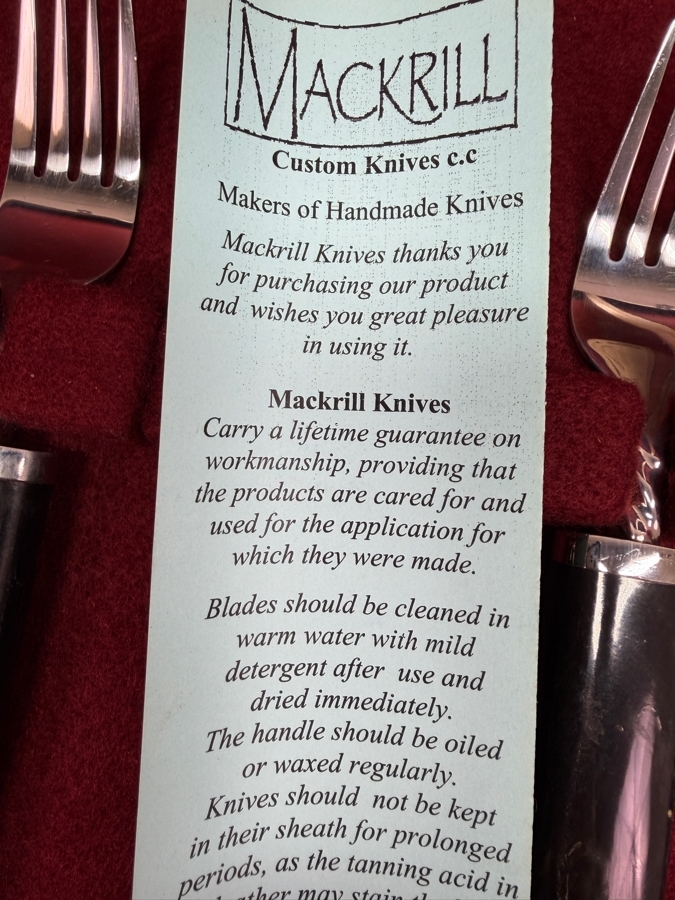 Pair Of Boxed Sets Of (12) Total S. Mackrill & Son Custom Forks With Horn Handles (RSF) [Photo 8]