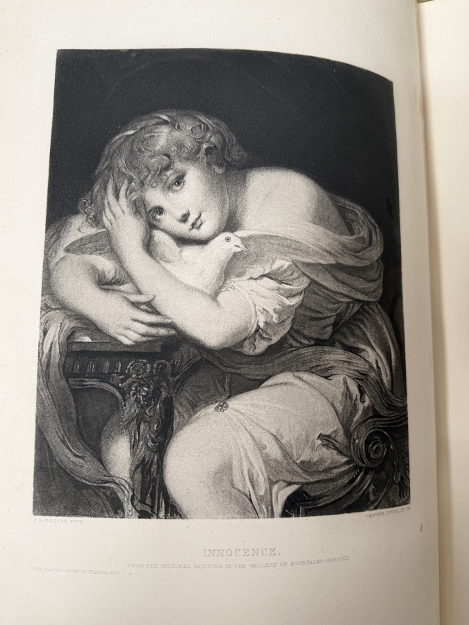 Pair Of Antique 1883 Large Leatherbound Hardcover Books The Masterpieces Of French Art Illustrated By Louis Viardot Published By Gebbie & Co. Publishers Philadelphia Volumes I & II (RSF) [Photo 9]
