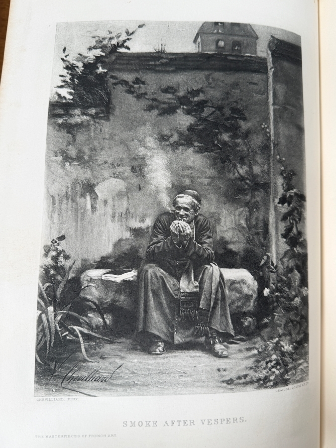 Pair Of Antique 1883 Large Leatherbound Hardcover Books The Masterpieces Of French Art Illustrated By Louis Viardot Published By Gebbie & Co. Publishers Philadelphia Volumes I & II (RSF) [Photo 6]