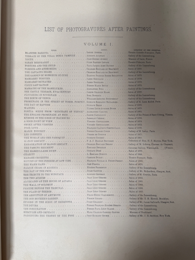 Pair Of Antique 1883 Large Leatherbound Hardcover Books The Masterpieces Of French Art Illustrated By Louis Viardot Published By Gebbie & Co. Publishers Philadelphia Volumes I & II (RSF) [Photo 4]