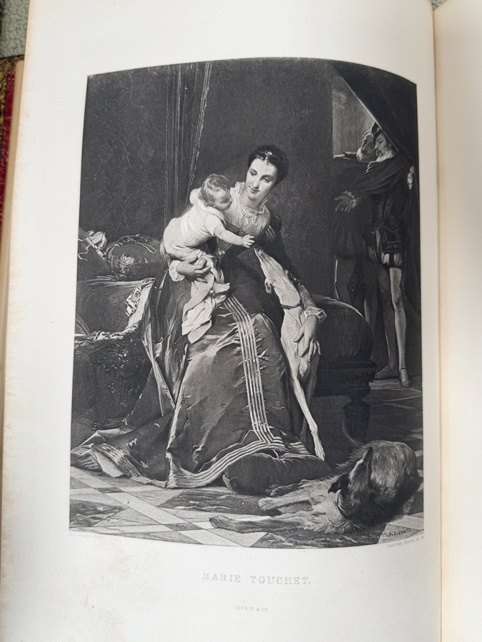 Pair Of Antique 1883 Large Leatherbound Hardcover Books The Masterpieces Of French Art Illustrated By Louis Viardot Published By Gebbie & Co. Publishers Philadelphia Volumes I & II (RSF) [Photo 5]