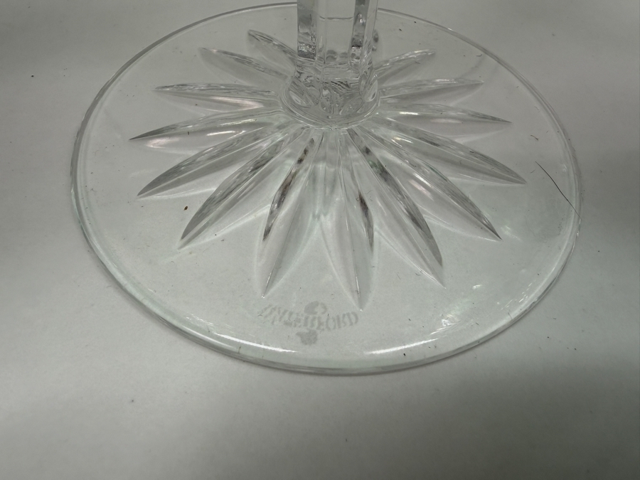 (12) Vintage Waterford Crystal Clarendon Emerald Green Cut To Clear Wine Glasses 8'H Replacements Value Of $2,860 (RSF) [Photo 6]