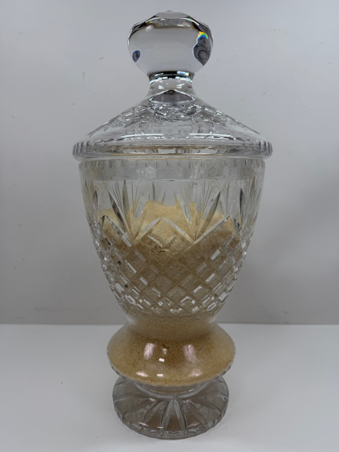 Large Footed Crystal Jar With Lid Filled With Bath Salts 17.5'H (RSF) [Photo 4]
