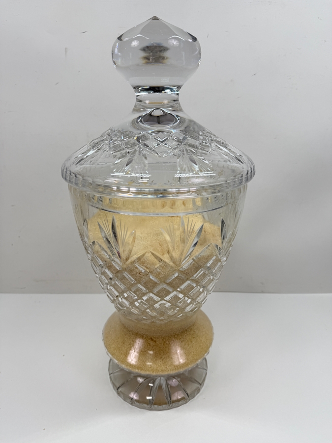 Large Footed Crystal Jar With Lid Filled With Bath Salts 17.5'H (RSF) [Photo 2]