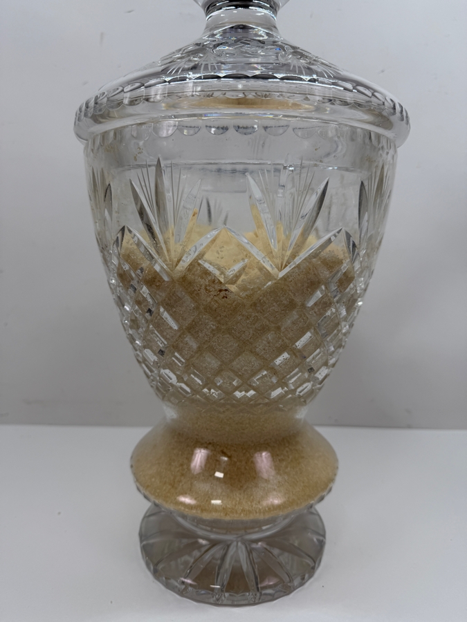 Large Footed Crystal Jar With Lid Filled With Bath Salts 17.5'H (RSF) [Photo 3]
