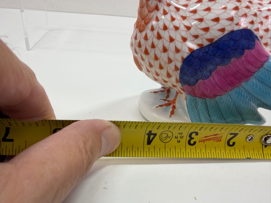 Herend Hungary Hand Painted Porcelain Turkey Figurine Rust Fishnet Pattern With 24k Gold Accents 4.5W X 5H Retails $755 (RSF) [Photo 8]