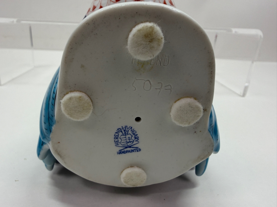 Herend Hungary Hand Painted Porcelain Turkey Figurine Rust Fishnet Pattern With 24k Gold Accents 4.5W X 5H Retails $755 (RSF) [Photo 6]