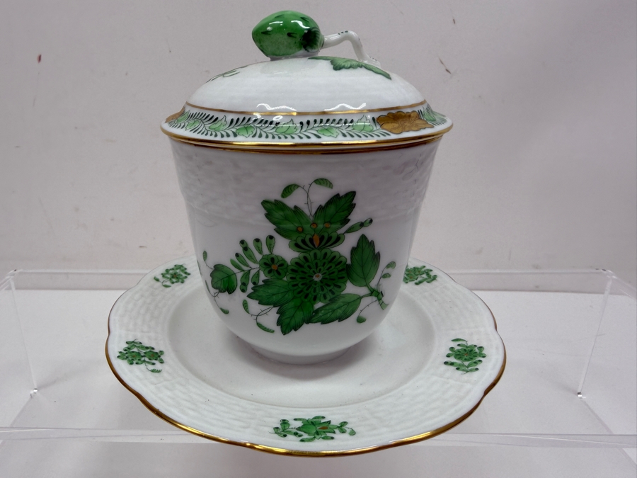 Herend Hungary Hand Painted Jam Jar With Berry Lid 4.5'H (RSF) [Photo 2]
