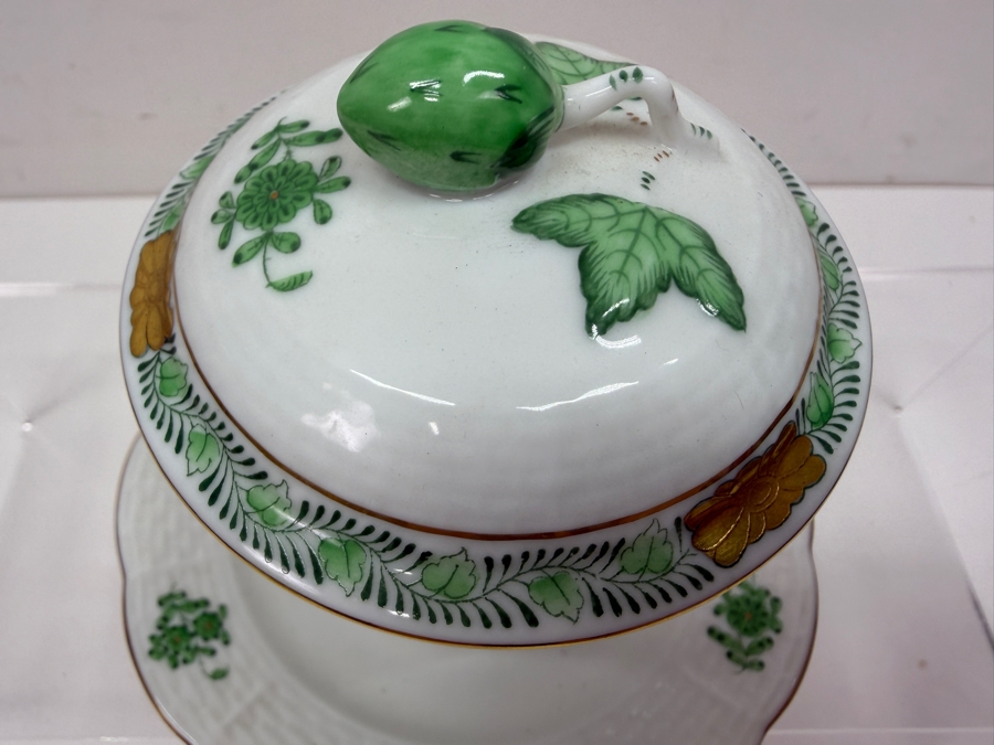 Herend Hungary Hand Painted Jam Jar With Berry Lid 4.5'H (RSF) [Photo 4]