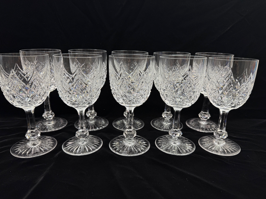(10) Baccarat France Colbert Pattern Stemware Glasses 7.25'H (RSF) [Photo 2]