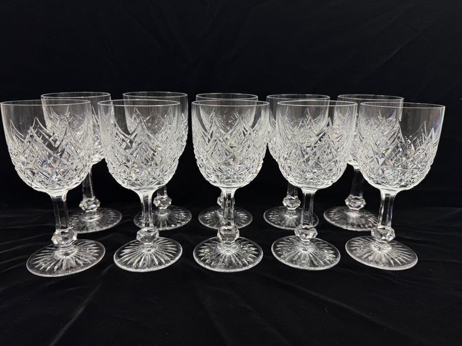 (10) Baccarat France Colbert Pattern Stemware Glasses 7.25'H (RSF) [Photo 3]