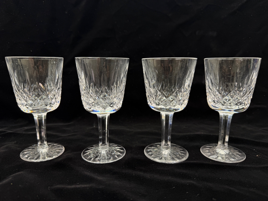(4) Waterford Crystal Lismore Pattern Cordial Glasses 4.25'H (RSF) [Photo 2]