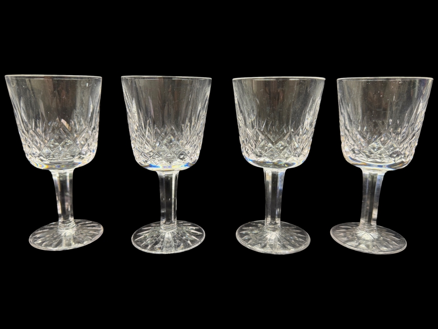 (4) Waterford Crystal Lismore Pattern Cordial Glasses 4.25'H (RSF)