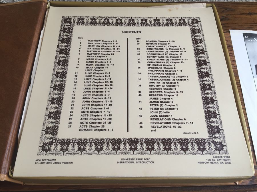 Holy Bible: Complete New Testament King James Version - 22 Vinyl Records - Moodey-Rogers - 1976 - Tennessee Ernie Ford [Photo 10]