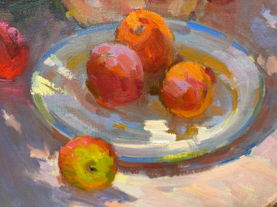 Joseph Mendez (B. 1933, American) Original Oil Painting On Canvas Titled Summer Still Life 34 X 36 Framed Retailed For $4,200 (RSF) [Photo 7]