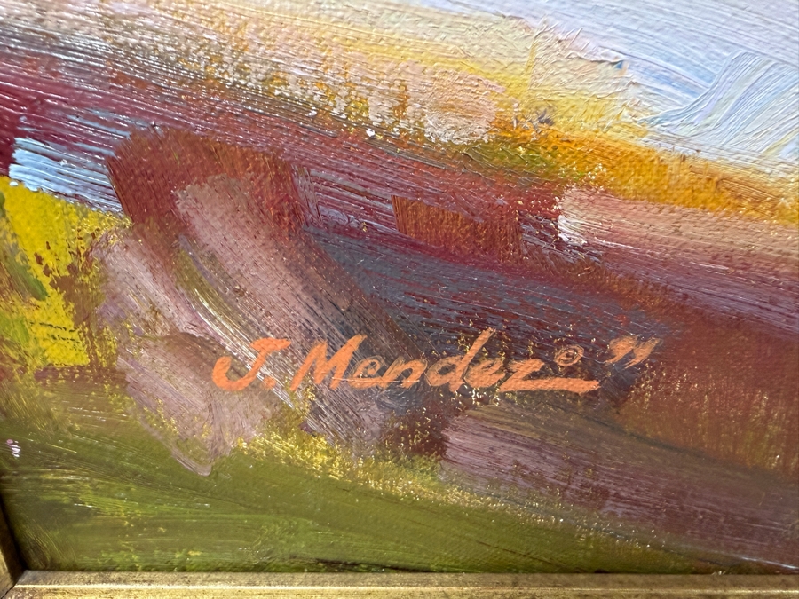 Joseph Mendez (B. 1933, American) Original Oil Painting On Canvas Titled Summer Still Life 34 X 36 Framed Retailed For $4,200 (RSF) [Photo 9]