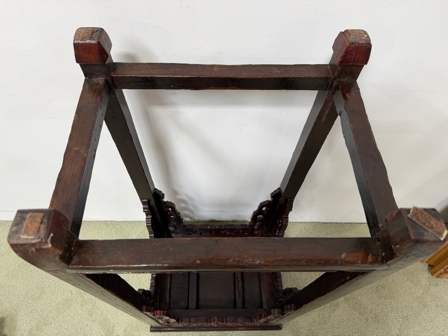 Vintage Chinese Republic Period Tall Stand 17W X 12.5D X 35H (RSF) [Photo 12]
