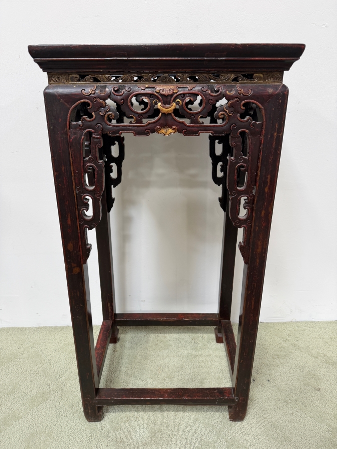 Vintage Chinese Republic Period Tall Stand 17W X 12.5D X 35H (RSF) [Photo 2]