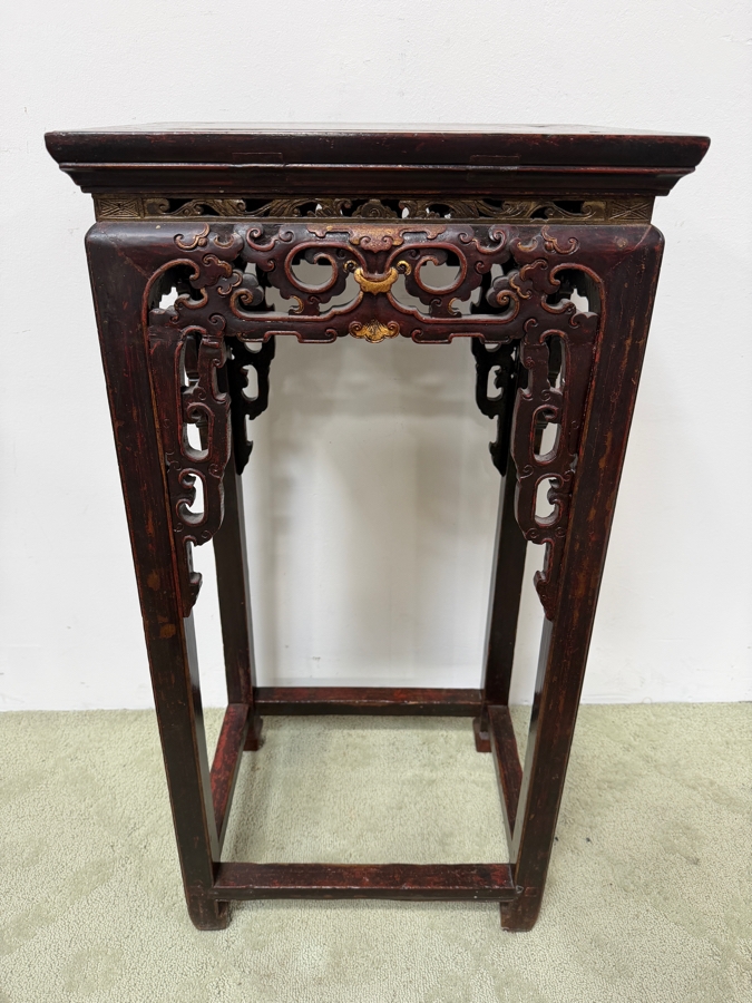 Vintage Chinese Republic Period Tall Stand 17W X 12.5D X 35H (RSF) [Photo 3]
