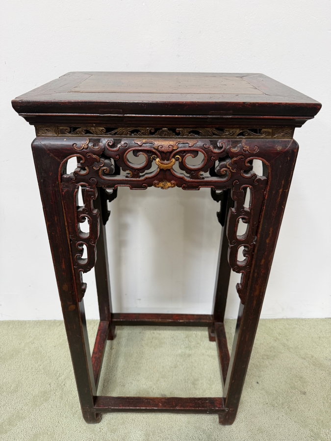 Vintage Chinese Republic Period Tall Stand 17W X 12.5D X 35H (RSF) [Photo 4]