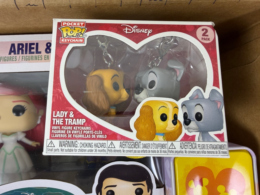 Funko Disney Treasures Ever After Castle Subscription Box Featuring Ariel And Prince Eric Wedding 2-Pack Pop! Figures And Tramp Pocket Pop! Keychain [Photo 3]