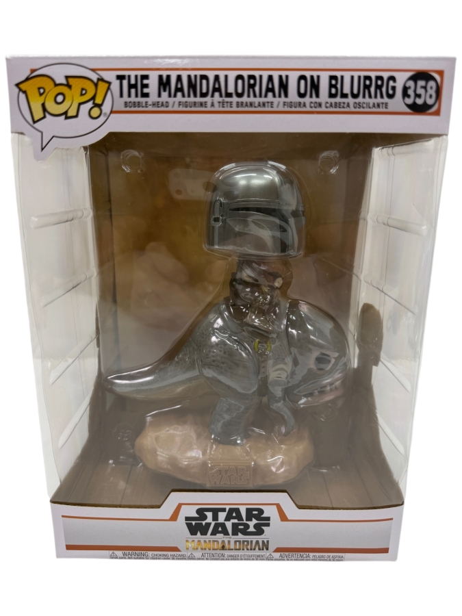 Funko Pop! Star Wars: The Mandalorian On Blurrg #358 Vinyl Bobble-Head Figure Featuring Mando Riding A Blurrg Beast From The Disney+ Series